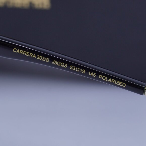 CARRERA 303/S 0J5G Q3 Aviator Sunglasses - Gold/Green Polarized - Picture 10 of 12